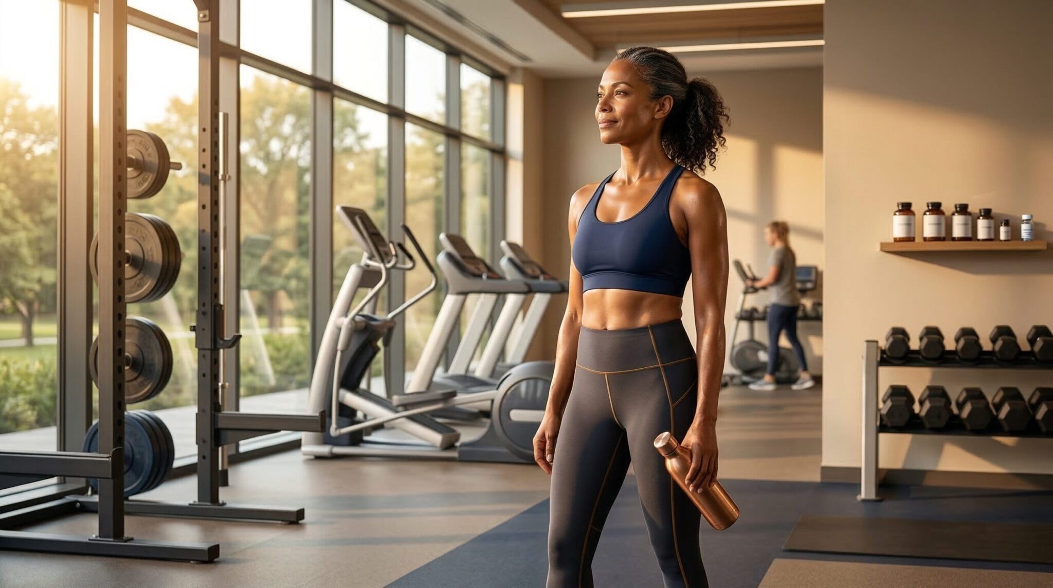healthy woman pondering sermorelin vs ipamorelin: which is better for anti-aging